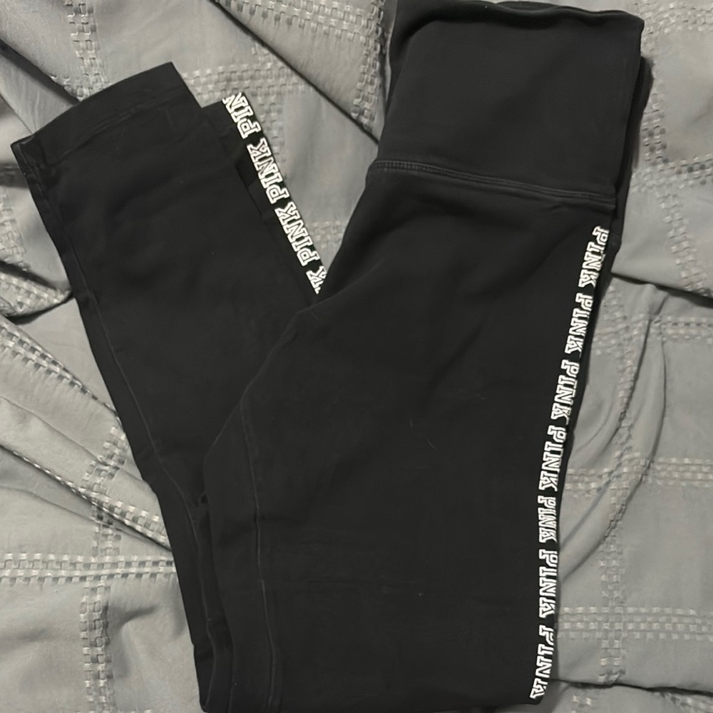 Black PINK Leggings with Side Print